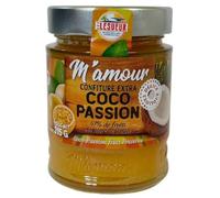 M'Amour Confiture Extra Coco Passion, Préparation de Fruits à la Noix de Coco et Fruit de la Passion, 300g