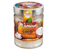 M'AMOUR Confiture Extra de Coco 315g - Pot en Verre, 50% de Fruits, Spécialité Antillaise pour Petit-Déjeuner et Pâtisserie - Lot de 3