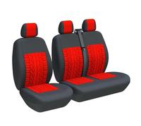 MAMXVKVZEU Housses Siège Auto Universelles 2 + 1 Protecteur Siège pour Renault pour Master(3 Places Rouge)