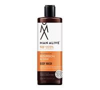 MAN ALIVE Gel douche pour homme, 500 ml pour le corps et le visage pour homme contient un parfum masculin, végétalien, formule sans SLS et sans sulfate. Cadeau de toilettage idéal pour homme (bourbon