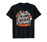 Man Behind the Pumpkin, annonce de naissance amusante pour Halloween, papa T-Shirt