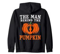 Man Behind The Pumpkin Family Annonce Halloween Party Sweat à Capuche