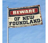 Man Cabe Decor Beware Of New Foundland Drapeau pour homme Stuff Weird Flags (30 x 45 cm)