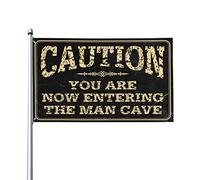 Man Cabe Decor Caution! You Are Now Entering The Man Cave Flag Men Stuff Weird Flags (120 x 180 cm)