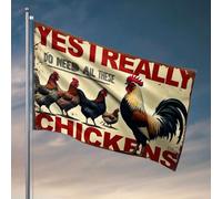 Man Cabe Decor Yesterday We Really Do Need All These Chickens. Drapeaux pour décoration de chambre drôle (30 x 45 cm)