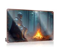 Man Cave Accessories And Decor Knight In Armor By The Campfire : A Mystical Forest Scene Tin Sign Dorm Room Door Sign Mens Room Sign (20 x 30 cm)