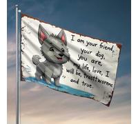 Man Cave Bar Adorable Dog Citation : « I Am Your Friend, My Life, Love, True Flag » pour décoration de chambre d'homme pour adolescents (60 x 90 cm)
