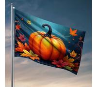 Man Cave Bar Automne Moisson Citrouille avec Feuilles Colorées Drapeau Décoration Chambre Garçons Décoration pour Chambre de Garçon (152 x 244 cm)
