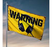 Man Cave Bar Casque audio Avertissement : Écoutez avec prudence ! Drapeaux pour chambre d'adolescentes et filles Drapeau de jardin d'automne (120 x 180 cm)