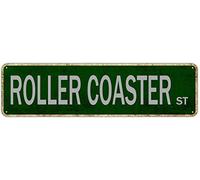 Man Cave Bar Pub Cafe Home Wall Decor Roller Coaster Street Sign Avenue Tin Sign Road Sign Road Sign Road Metal Sign Vintage Outdoor Decoration Wall Art Wall Decoration Plaque décorative Plaque 40,6 x