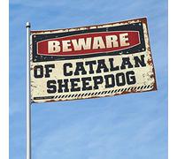 Man Cave Decor And Accessories Beware Of Catalan Sheepdog Drapeau Manches à air Drapeaux d'extérieur pour l'extérieur (152 x 244 cm)