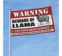 Man Cave Decor And Accessories Beware Of Llama Flag Manches à air Drapeaux d'extérieur pour l'extérieur (120 x 180 cm)