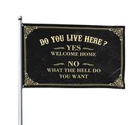 Man Cave Decor And Accessories Do You Live Here Drapeau manches à air Drapeaux d'extérieur pour l'extérieur (60 x 90 cm)
