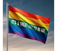 Man Cave Decor And Accessories Drapeau « It's A Great Day To Be Gay » Drapeau agitant le drapeau de bienvenue de jardin ou de chambre (60 x 90 cm)