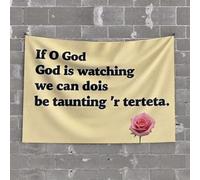 Man Cave Decor And Accessories If O God Is Watching, We Can'T Be Taunting 'R Terteta Tapisserie décorative pour chambre à coucher, bar pour Man Cave (75 x 100 cm)