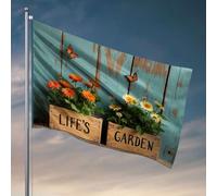 Man Cave Decor And Accessories Life'S Garden Jardinières en bois avec drapeau floral Panneau de chambre d'université Décoration de salle de jeux (120 x 180 cm)