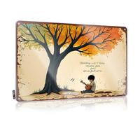 Man Cave Decorations Autumn Serenity: A Child's Musical Journey Under The Tree Plaque en étain vintage en étain Décoration amusante (30 x 40 cm)