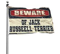 Man Cave Decorations Beware Of Jack Russeell Terrier Drapeau Panneau de porche Décoration de jardin (152 x 244 cm)