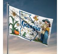 Man Cave Decorations Georgia : A Land Of Legends, Flowers And Folklore Drapeau Automne Jardin Décor pour Chambre (60 x 90 cm)