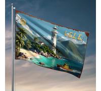 Man Cave Decorations Lele Phare de la côte tropicale Drapeau The Room Decorations Fun Stuff(152 x 244 cm)