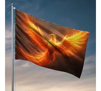 Man Cave Decorations Phoenix Rising : A Fiery Legend Reborn Drapeau Tiki Bar pour extérieur Patio Drapeaux pour chambre Gars Fun (120 x 180 cm)