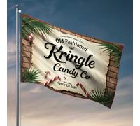 Man Cave Decorations Vintage Kringle Candy Co. Panneau avec décorations festives Drapeau de jardin d'automne Décoration pour chambre à coucher (120 x 180 cm)