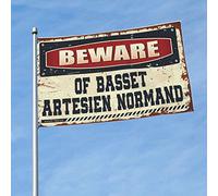 Man Cave Rules Beware Of Basset Artesien Drapeau Normand Cool Jardin Drapeaux pour chambre de filles (120 x 180 cm)