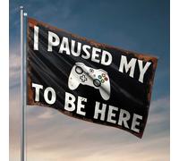 Man Cave Rules - Drapeau « Paused My Game For You » - Décoration de bar - Décoration cool pour chambre de gars (30 x 45 cm)