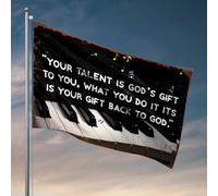 Man Cave Rules Embrace Your Talent : un cadeau musical de la part de Dieu Drapeau Musique Décor Accessoires de terrasse (152 x 244 cm)