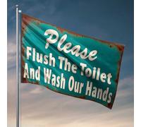 Man Cave Rules Flush And Wash : A Sign For Cleanliness Drapeau Home Bar Decor Cool Decor For Guys Room (30 x 45 cm)
