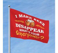 Man Cave Rules I Make Beer Disappear Drapeau de jardin cool pour chambre de fille (152 x 244 cm)