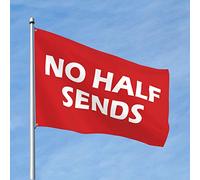 Man Cave Rules No Half Sends Drapeau de jardin cool pour chambre de fille (60 x 90 cm)