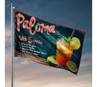 Man Cave Rules Paloma Cocktail Recette : un mélange rafraîchissant de tequila, drapeau de jus de citron vert, décoration de dortoir pour filles, décoration de terrasse extérieure (120 x 180 cm)