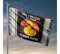 Man Cave Rules Panneau Canard en caoutchouc : « Yes I Really Do Need Ducks » Décoration de chambre pour homme (152 x 244 cm)