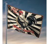 Man Cave Rules Rice & Shine : Drapeau d'appel du matin du coq Décoration musicale Accessoires de terrasse (30 x 45 cm)