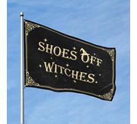 Man Cave Rules Shoes Off, Drapeau de sorcière Cool Drapeau de jardin pour chambre de fille (152 x 244 cm)