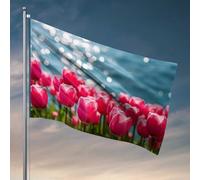 Man Cave Rules Spring Tulipes By The Shimmering Lake Flag Home Bar Decor Cool Decor For Guys Room (60 x 90 cm)
