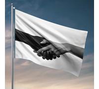Man Cave Rules Unity In Diversity : A Handshake Of Two Cultures Drapeaux pour chambre à coucher (30 x 45 cm)