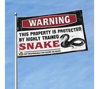 Man Cave Rules Warning This Property Is Protected By A Highly Trained Snake Flag Decor For Bedroom Outdoor Flags Decoratif (60 x 90 cm)