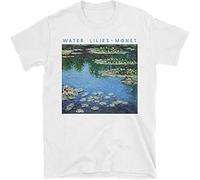 Man Claude Monet Painting Water Lilies T Shirt Tumblr Grunge Graphic Tee Art Aesthetic Casual Tops White XXL
