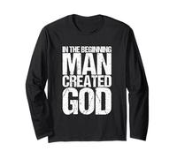 Man Created God Anti Religion Athéisme Manche Longue