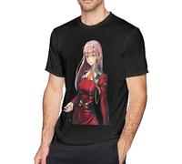 Man Darling in The FranXX Funny T Shirt Graphics Short Sleeve Running Round Neck Tee Manches Courtes(Large)