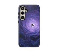 Man Falling Through Cosmic Tunnel with Tentacules - Coque mate résistante - Compatible avec Samsung Galaxy S24 Plus Violet