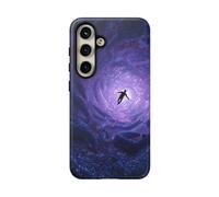 Man Falling Through Cosmic Tunnel with Tentacules - Coque mate résistante - Compatible avec Samsung Galaxy S24 Violet