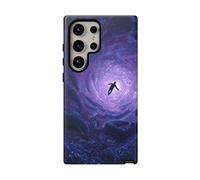 Man Falling Through Cosmic Tunnel with Tentacules - Coque mate résistante - Compatible avec Samsung Galaxy S24 Ultra Violet