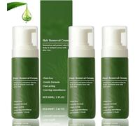 Man Hair Removal Cream with Natural Aloe Vera - Quick & Gentle Formula for Face, Body & Intimate Areas, Moisturizing & Non-Sticky (3Pcs)