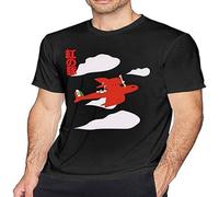 Man Hayao Miyazaki Porco Rosso T Shirts Tees Casual Blouse Tops Black M
