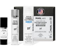 Man Labs Titan Men Kit de soins de la peau anti-âge pour homme avec sérum pour le visage et crème pour le visage avec peptide niacinamide