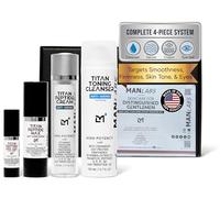 Man Labs Titan Oscar 2025 Ensemble de soins du visage anti-âge pour homme, avec acide hyaluronique et sérum à 10 % de niacinamide pour les taches sombres, les rides