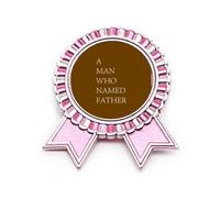 Man Love Dad Father Futrue Badge Broche Pin Rose Gagnant Prix Médaille, Moyen, Métal, Medium, Métal